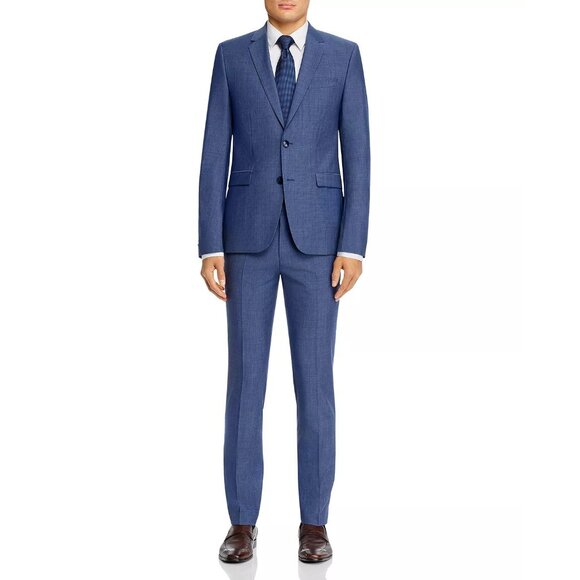 Hugo BOSS Astian Tic Weave Extra Slim Fit Suit Jacket Blue Size 42R - Picture 5 of 6